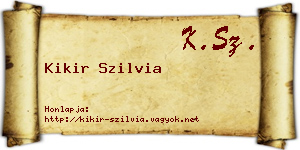 Kikir Szilvia névjegykártya