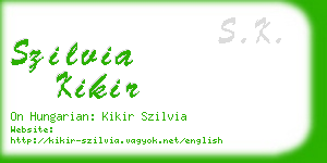 szilvia kikir business card